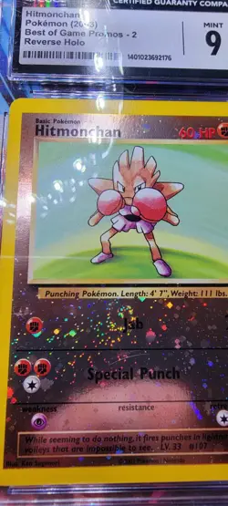 Hitmonchan Pokemon 2003 Best of Game Promo #2 Reverse Holo CGC 9 Mint - Image 3