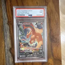 Pokemon Charizard V Full Art Holo Ultra Rare Brilliant Stars 154/172 PSA 9 - Image 1
