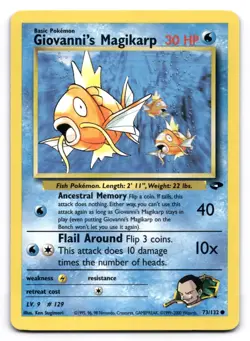 Giovanni's Magikarp LP 73/132 Unlimited Gym Challenge Pokemon TCG Regular - Image 1