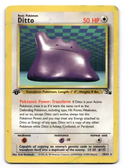 Ditto HP 18/62 1st Edition Fossil Pokemon TCG Regular - Image 1