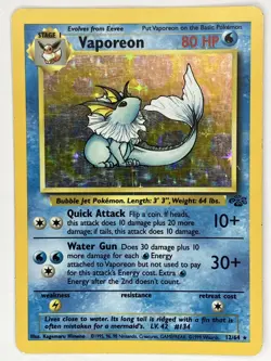 Vaporeon MP 12/64 Unlimited Jungle Pokemon TCG Holo - Image 1
