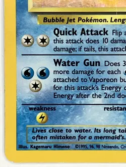 Vaporeon MP 12/64 Unlimited Jungle Pokemon TCG Holo - Image 5