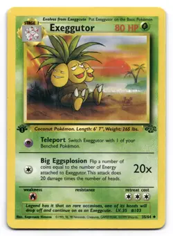 Exeggutor MP 35/64 1st Edition Jungle Pokemon Uncommon - Image 1