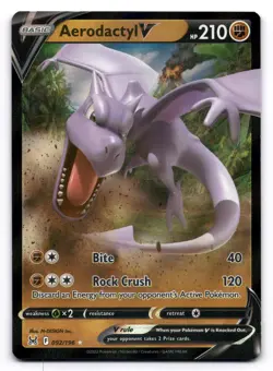Aerodactyl V NM 092/196 Lost Origin Pokemon Holo Rare V - Image 1