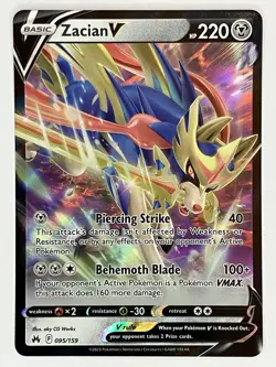 Zacian V VSTAR Crown Zenith 095 096/159 Pokemon TCG Holo - Image 2