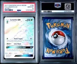 POKEMON SUN AND MOON LURANTIS GX #150 SECRET RARE HOLO FOIL PSA 10 GEM MINT - Image 3