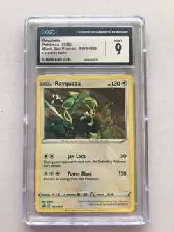 Rayquaza Pokemon 2020 Black Star Promos SWSH029 Cosmos Holo Cgc 9! Read Desc! - Image 1