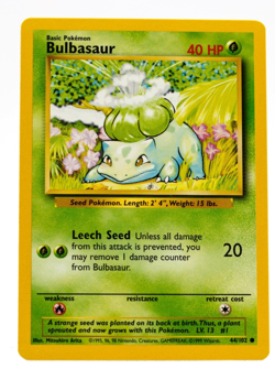 Bulbasaur Pokemon Base Set 44/102 Non-Holo Near Mint - Image 1