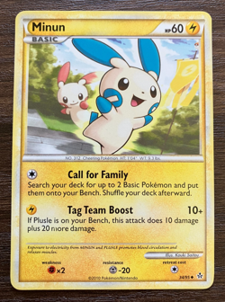 Minun 34/95 - 2010 Pokemon Unleashed Uncommon Card - CLEAN NM - Image 1