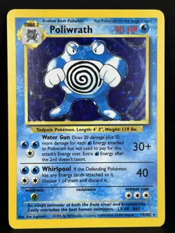 1999 POKEMON BASE SET HOLO POLIWRATH #13 NM - Image 1