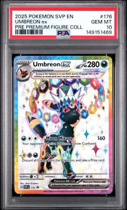 2025 POKEMON PRISMATIC EVOLUTIONS PREMIUM FIGURE COLLECTION UMBREON EX PSA 10 - Image 1