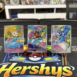 Pokemon First Partner illustration Collection Rowlet Litten Popplio Promo 30th - Image 1