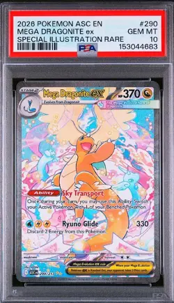 2026 POKEMON ASCENDED HEROES SPECIAL ILLUSTRATION RARE MEGA DRAGONITE EX PSA 10 - Image 1