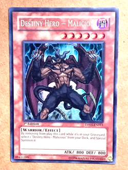 yugioh Destiny HERO - Malicious DP05-EN011 1st Edition Ultra Rare Near Mint - Image 1