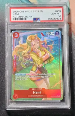 2025 ONE PIECE STARTER DECK ST21-EX GEAR 5 ALTERNATE ART #009 NAMI PSA 10 - Image 1
