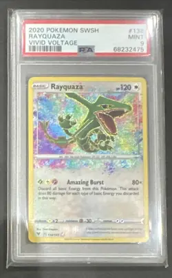 Rayquaza 138/185 Vivid Voltage Holo PSA 9 Pokemon TCG Mint Collectible Card - Image 1
