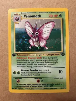 Venomoth 1st Edition Holo Jungle Holo Rare Card 13/64 EX/MT - Image 1