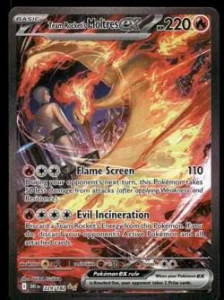 Pokemon Cards Team Rocket's Moltres ex 229/182 Destined Rivals NM - Image 1