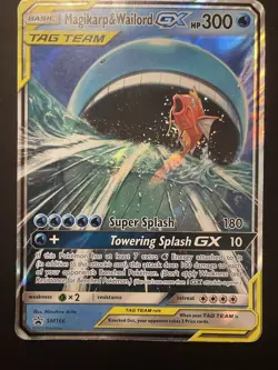 Pokemon Black Star Promo Magikarp & Wailord GX SM166 (JUMBO/OVERSIZED CARD) d1 - Image 1