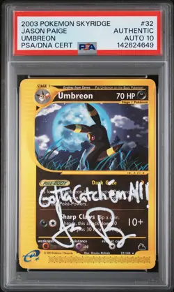2003 POKEMON SKYRIDGE #32 UMBREON PSA AUTHENTIC AUTO 10 - Image 1