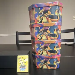Pokemon TCG Mega Charizard X and Y ex Tin Box Lot of 4 Tins Promo English Sealed - Image 5