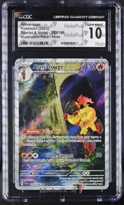 Pokemon Armarouge Scarlet & Violet Illustration Rare #203 CGC 10 Gem Mint - Image 1