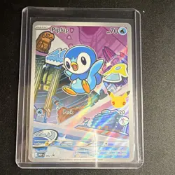 Pokemon Piplup Illustration Rare Holo Me02 Phantasmal Flames 098/094 70HP TCG - Image 1