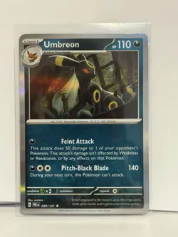 Pokemon Umbreon 059/131 Sv: Prismatic Evolutions Rare Holo Stage 1 110 HP Matazo - Image 1