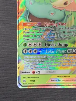 Pokemon TCG - Venusaur and Snivy GX 1/236 - Tag Team - Cosmic Eclipse - Image 4