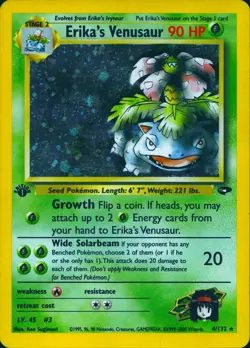 ERIKA'S VENUSAUR 4/132 HOLO RARE GYM CHALLENGE POKEMON 1ST EDITION HOLO MP - Image 1