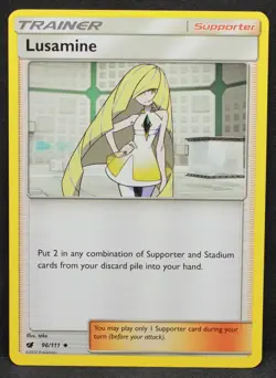 Lusamine #96/111 SM - Crimson Invasion Normal Uncommon Pokemon - LP2 - Image 1
