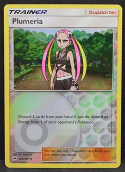 Plumeria 120/147 SM - Burning Shadows Reverse Holo Uncommon Pokemon - LP - Image 1