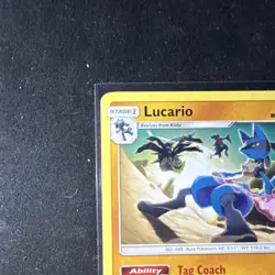 Pokemon TCG Lucario 117/236 Sm-Unified Minds Rare ( LP ) - Image 3