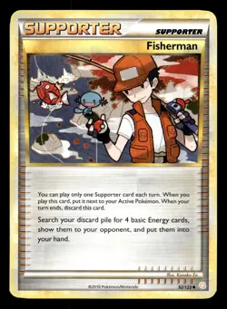 Fisherman 92/123 Uncommon HeartGold & SoulSilver Pokemon LP - Image 1
