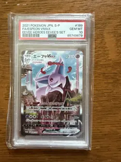 Pokemon Espeon VMAX Eevee Heroes Eevee's Set JPN Full Art Promo 189/S-P PSA 10 - Image 1