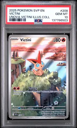 2025 POKEMON SVP EN-SV BLACK STAR PROMO #208 VICTINI PSA 10 - Image 1