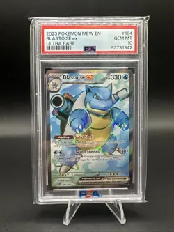PSA 10 Gem Mint 2023 Pokemon Mew EN Blastoise ex Ultra Rare #184/165 - Image 1