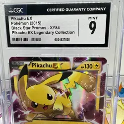 Pikachu EX XY84 CGC 9 Mint + 2015 Black Star Promo Pokemon Card - Image 2
