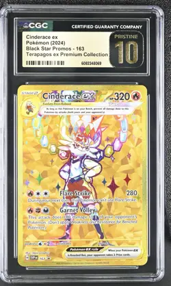 2024 POKEMON SVP EN-SV BLACK STAR PROMO #163 CINDERACE EX CGC 10 PRISTINE - Image 1