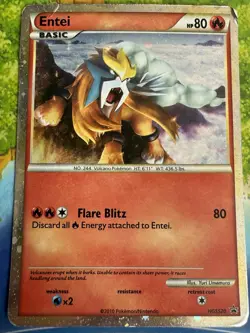 Pokemon Entei Black Star PROMO HGSS20 Holo Rare Heavily Played - Image 1