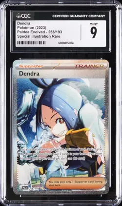 2023 POKEMON PALDEA EVOLVED - SPECIAL ILLUSTRATION RARE #266/193 DENDRA CGC 9 - Image 1