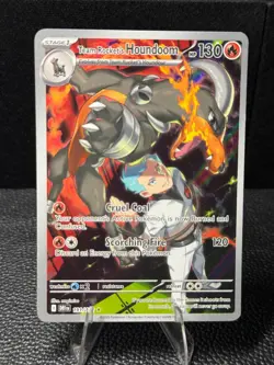Team Rocket's Houndoom 191/182 Illustration Rare Destined Rivals Pokemon NM - Image 1