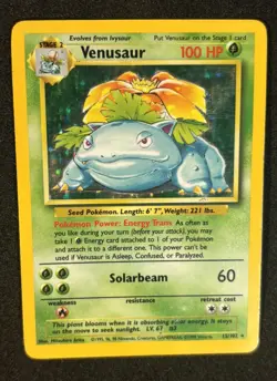 Pokemon TCG Venusaur 15/102 Base Set Holo Vintage 1999 WOTC Moderately Played - Image 1