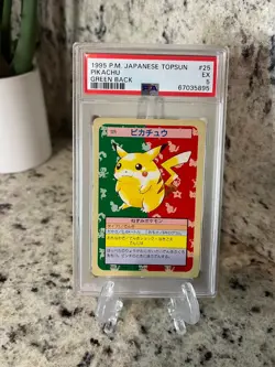 1995 Pokemon Japanese Topsun Pikachu Green Back #025 PSA EX 5 Vintage Rare - Image 1