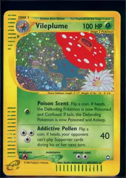 Pokemon AQUAPOLIS - #H31/H32 Vileplume - Holo - ENG - SWIRL - Damaged/Altered - Image 1