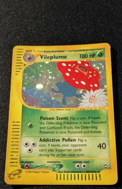 Pokemon AQUAPOLIS - #H31/H32 Vileplume - Holo - ENG - SWIRL - Damaged/Altered - Image 4
