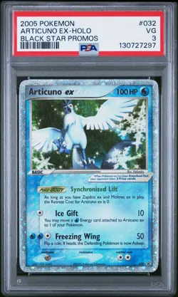 2005 Pokemon Black Star Promos 032 Articuno EX Holo PSA 3 - Image 1