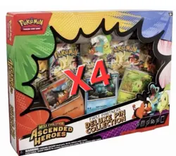 X4 Pokemon TCG: Ascended Heroes First Partner Deluxe Pin Collection Sealed X4 - Image 1