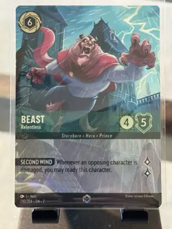 2023 Disney Lorcana Rise of the Floodborn Beast Relentless 210/204 Enchanted - Image 1