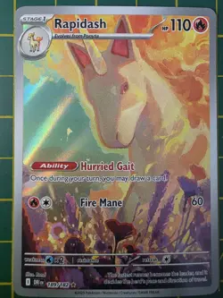 Pokemon TCG Destined Rivals Rapidash Card 189/182 IR NM Condition - Image 2